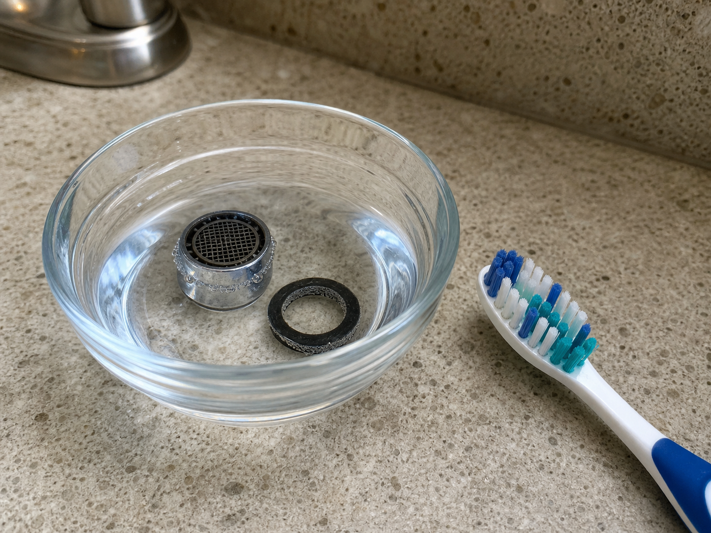 Soak and brush away buildup